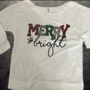 Merry and Bright off shoulder sweatshirt